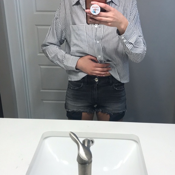 Black denim shorts - Picture 4 of 4